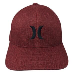 Hurley Fitted Baseball Cap Red ZL Lightweight Embroidered Flexfit Yupoong